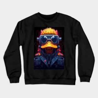 Cyberpunk Futuristic Modern Duck Crewneck Sweatshirt